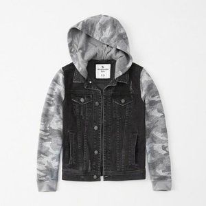 Black Denim with Gray Camo Jacket - Abercrombie